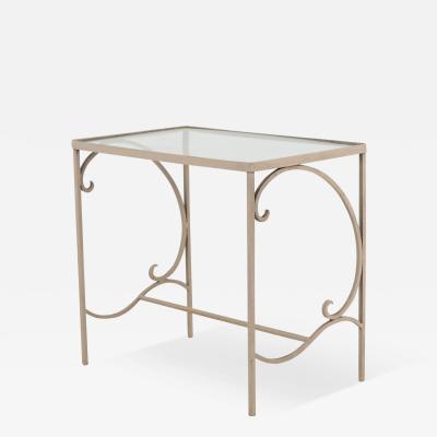 Gray Painted Metal Outdoor Garden Side Table 1990s