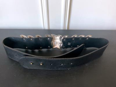 Graziella Laffi Bespoken Leather Belt with Sculptural Sterling Buckles Graziella Laffi