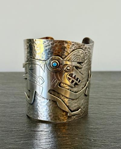 Graziella Laffi Bespoken Sculptural Sterling Silver Bracelet by Graziella Laffi