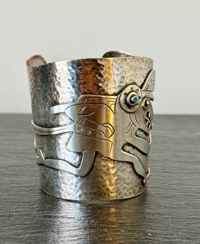 Graziella Laffi Bespoken Sculptural Sterling Silver Bracelet by Graziella Laffi