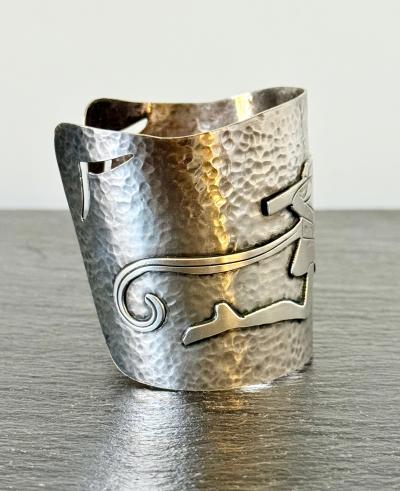 Graziella Laffi Bespoken Sculptural Sterling Silver Bracelet by Graziella Laffi