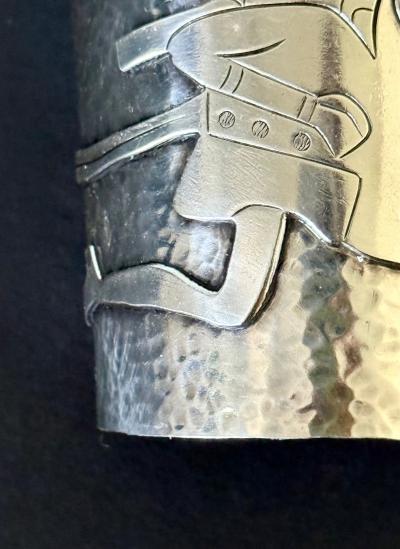 Graziella Laffi Bespoken Sculptural Sterling Silver Bracelet by Graziella Laffi