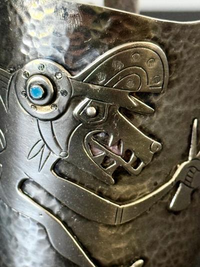 Graziella Laffi Bespoken Sculptural Sterling Silver Bracelet by Graziella Laffi