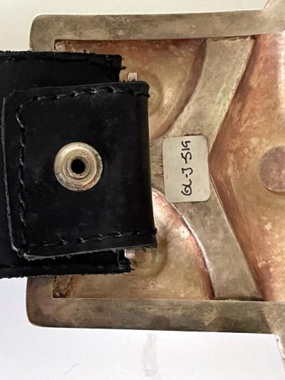 Graziella Laffi Leather Belt with Large Sterling Silver Buckles Graziella Laffi