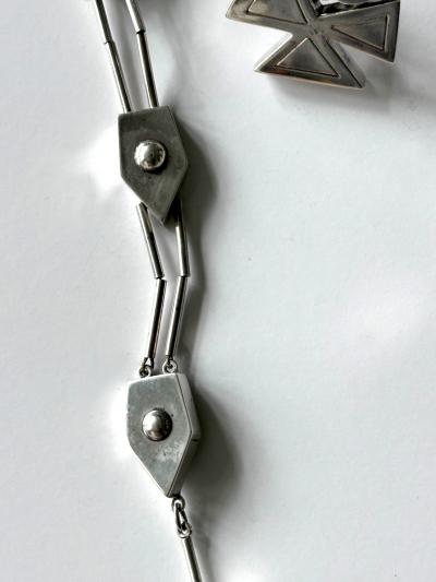 Graziella Laffi Modern Bird Motif Sterling Silver Necklace and Earrings Set Graziella Laffi