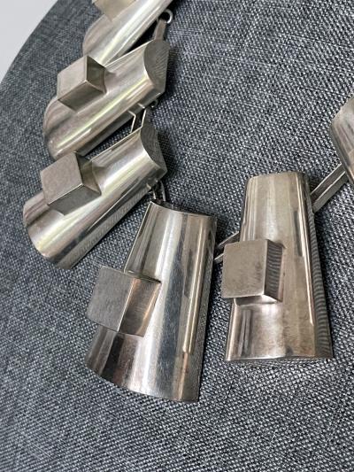 Graziella Laffi Modern Sculptural Sterling Silver Necklace Graziella Laffi