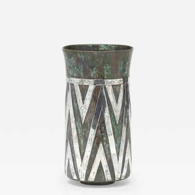 Graziella Laffi Patinated Cooper and Silver Vase by Graziella Laffi