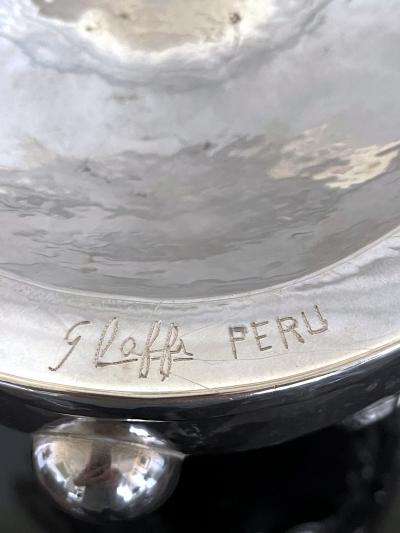 Graziella Laffi Sculptural Silver Center Bowl with Relief Surface Graziella Laffi