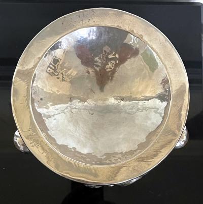 Graziella Laffi Sculptural Silver Center Bowl with Relief Surface Graziella Laffi