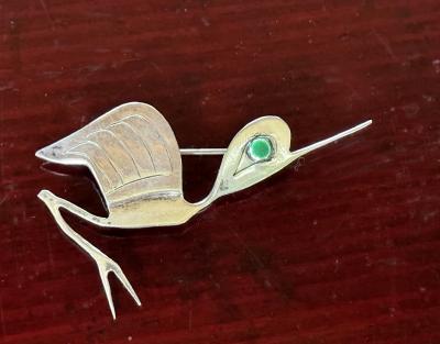 Graziella Laffi Sculptural Sterling Silver Brooch by Graziella Laffi