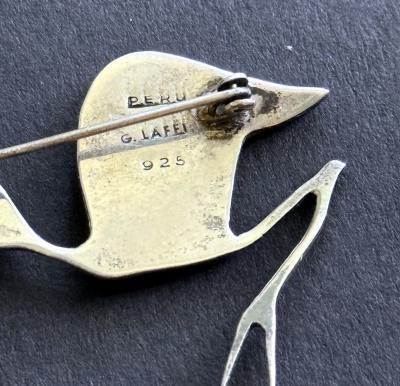 Graziella Laffi Sculptural Sterling Silver Brooch by Graziella Laffi