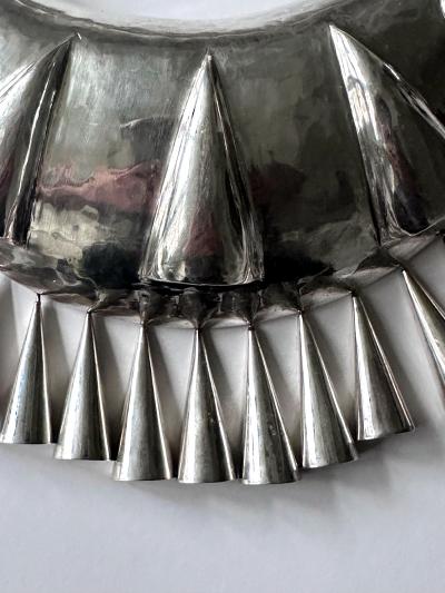 Graziella Laffi Sculptural Sterling Silver Choker Necklace and Earrings Set by Graziella Laffi