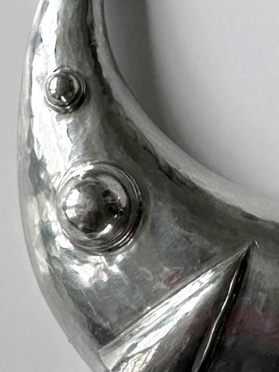 Graziella Laffi Sculptural Sterling Silver Choker Necklace and Earrings Set by Graziella Laffi