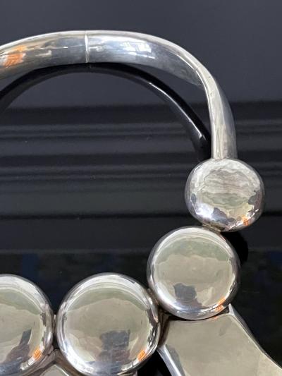 Graziella Laffi Sculptural Sterling Silver Choker Necklace by Graziella Laffi