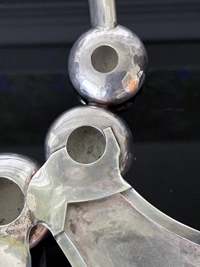 Graziella Laffi Sculptural Sterling Silver Choker Necklace by Graziella Laffi