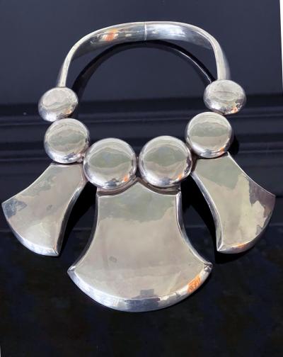 Graziella Laffi Sculptural Sterling Silver Choker Necklace by Graziella Laffi