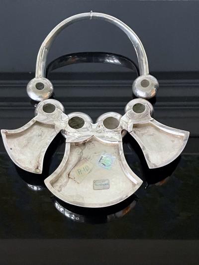 Graziella Laffi Sculptural Sterling Silver Choker Necklace by Graziella Laffi