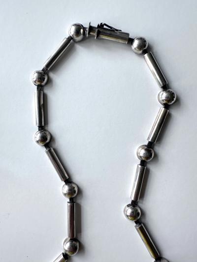 Graziella Laffi Sculptural Sterling Silver Necklace and Earrings Set by Graziella Laffi