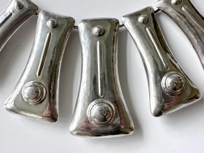 Graziella Laffi Sculptural Sterling Silver Necklace and Earrings Suite by Graziella Laffi