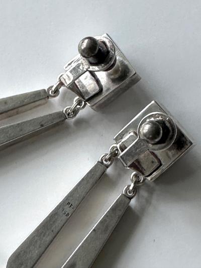 Graziella Laffi Sculptural Sterling Silver Necklace and Earrings Suite by Graziella Laffi