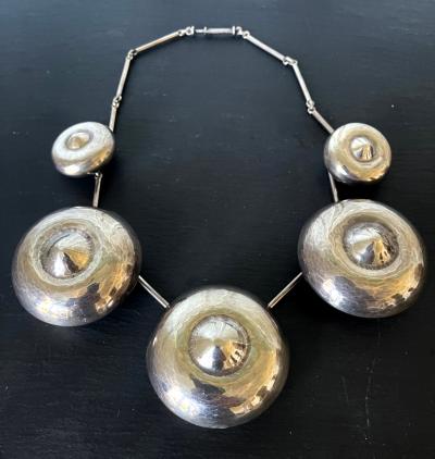 Graziella Laffi Vintage Sculptural Silver Necklace by Graziella Laffi