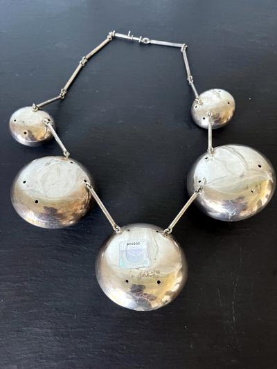 Graziella Laffi Vintage Sculptural Silver Necklace by Graziella Laffi