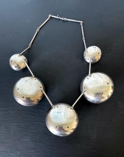 Graziella Laffi Vintage Sculptural Silver Necklace by Graziella Laffi
