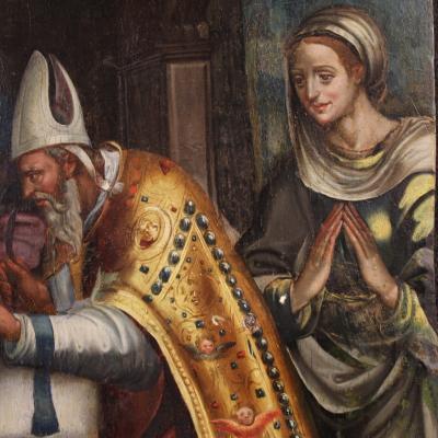 Great 16th century Italian painting on panel The Circumcision of Jesus