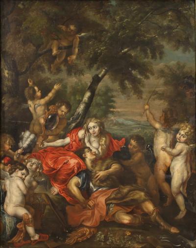 Great 17th century Flemish painting Rinaldo and Armida