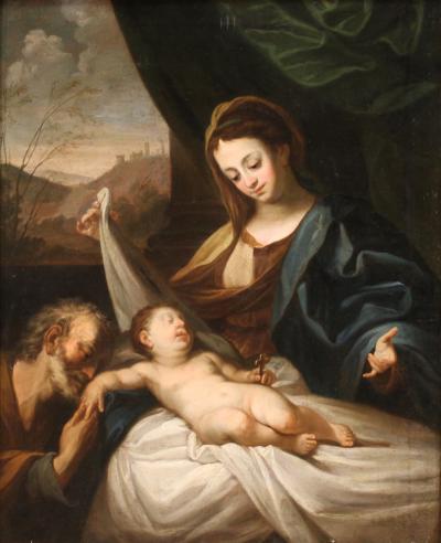 Great 17th century Italian painting Holy Family