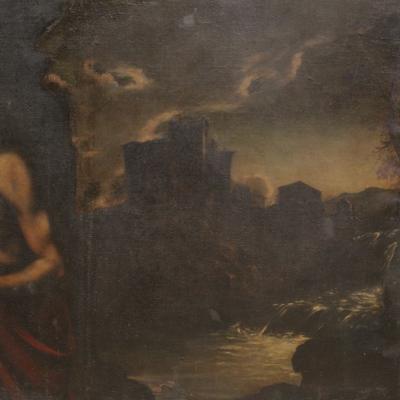 Great 17th century Italian painting Saint John the Baptist
