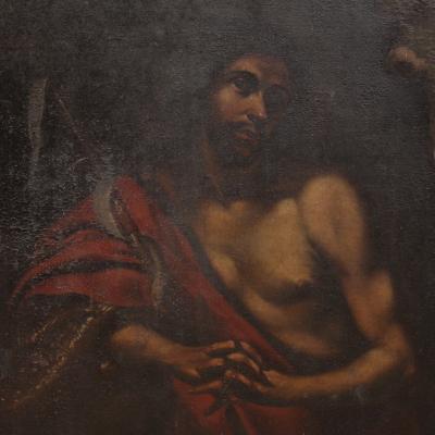 Great 17th century Italian painting Saint John the Baptist