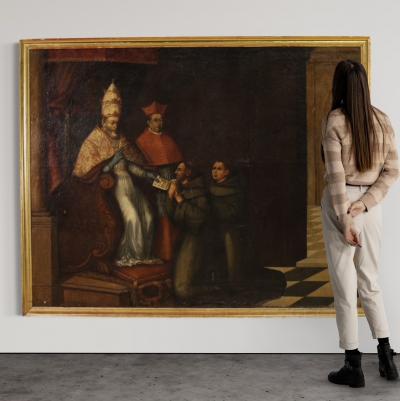 Great 17th century painting Innocent III confirms the Franciscan Rule