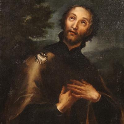 Great 17th century religious painting Saint Roch