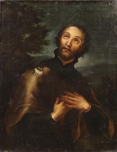 Great 17th century religious painting Saint Roch
