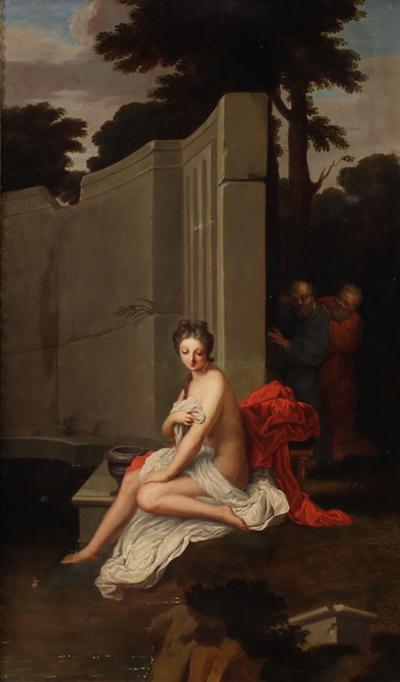 Great 18th century French painting Susanna and the Elders