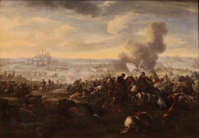 Great 18th century Italian painting battle between Christians and Ottomans