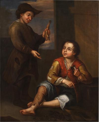 Great 18th century genre scene painting