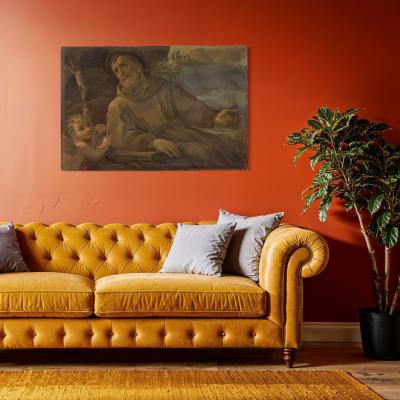 Great 18th century religious painting Saint Francis of Assisi