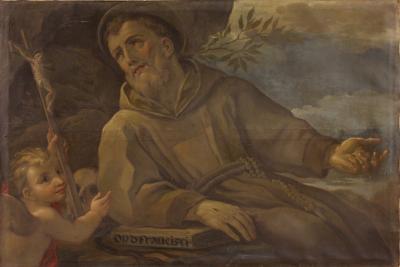 Great 18th century religious painting Saint Francis of Assisi