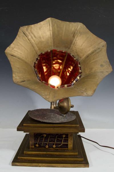 Great 1940s Hand Formed Victrola Lamp