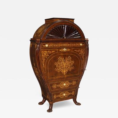 Great Austrian Biedermeier style inlaid secretaire