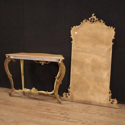 Great Italian console with mirror in Louis XV style