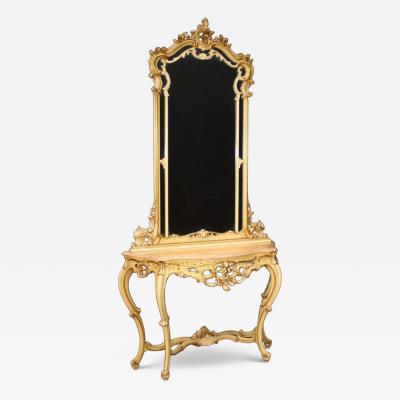 Great Italian console with mirror in Louis XV style