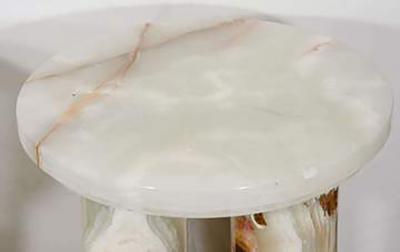 Great Modernist Pair of Onyx and Brass Pedestals