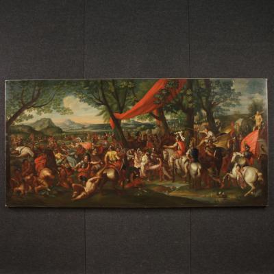 Great battle painting of the 18th century Alexander the Great and Porus