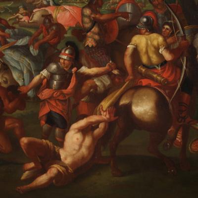 Great battle painting of the 18th century Alexander the Great and Porus