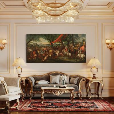 Great battle painting of the 18th century Alexander the Great and Porus