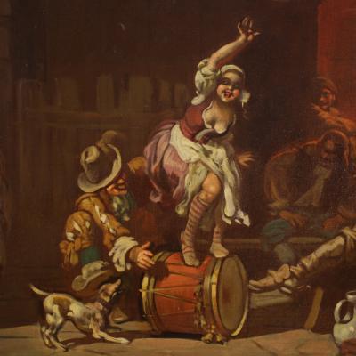 Great painting signed Mattia Traverso interior scene