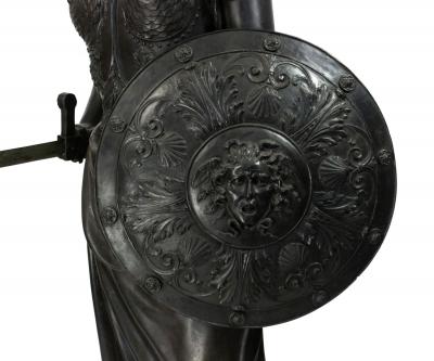 Grecian Bronze Military Woman Figure